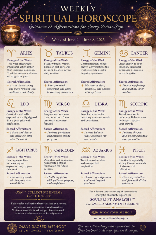 weekly spiritual horoscope with affirmations