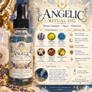 Angelic ritual oil for divine guidance peace and protection