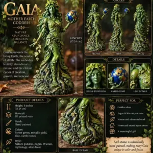 Alternative view of Gaia Mother Earth Goddess Statue 6 Inch | Hand-Painted