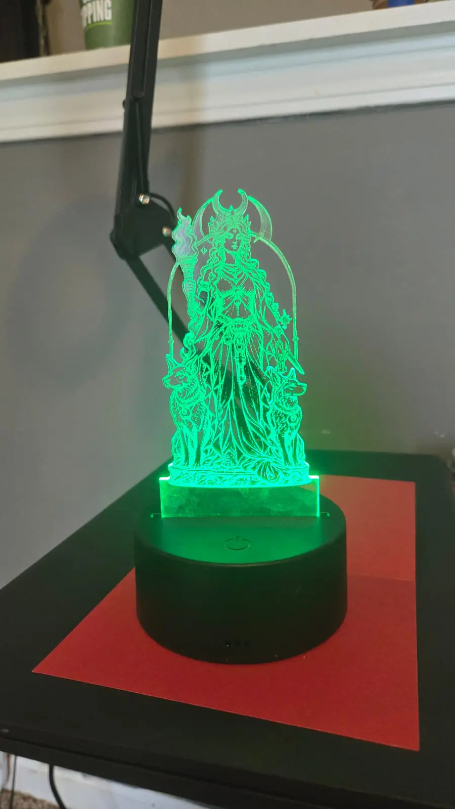 Hecate LED Altar Lamp – Engraved Acrylic Goddess Light - Image 2