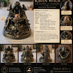Raven Witch Mini Spell Jar Holder
