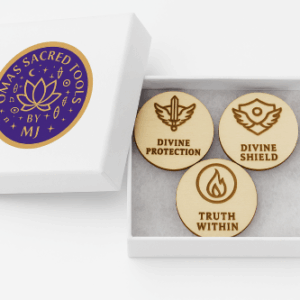 St Michael Archangel, Archangel Michael Protection, 3 Wooden Talismans with Cards and Gift Box. GIF for Healer, Woman, self Care, Witch Box, Oma's Design