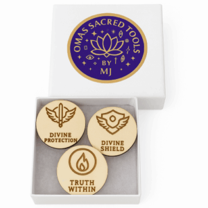 St Michael Archangel, Archangel Michael Protection, 3 Wooden Talismans with Cards and Gift Box. GIF for Healer, Woman, self Care, Witch Box, Oma's Design