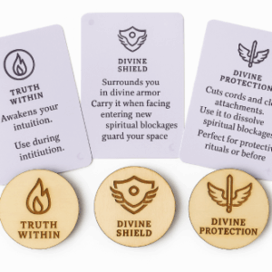 St Michael Archangel, Archangel Michael Protection, 3 Wooden Talismans with Cards and Gift Box. GIF for Healer, Woman, self Care, Witch Box, Oma's Design