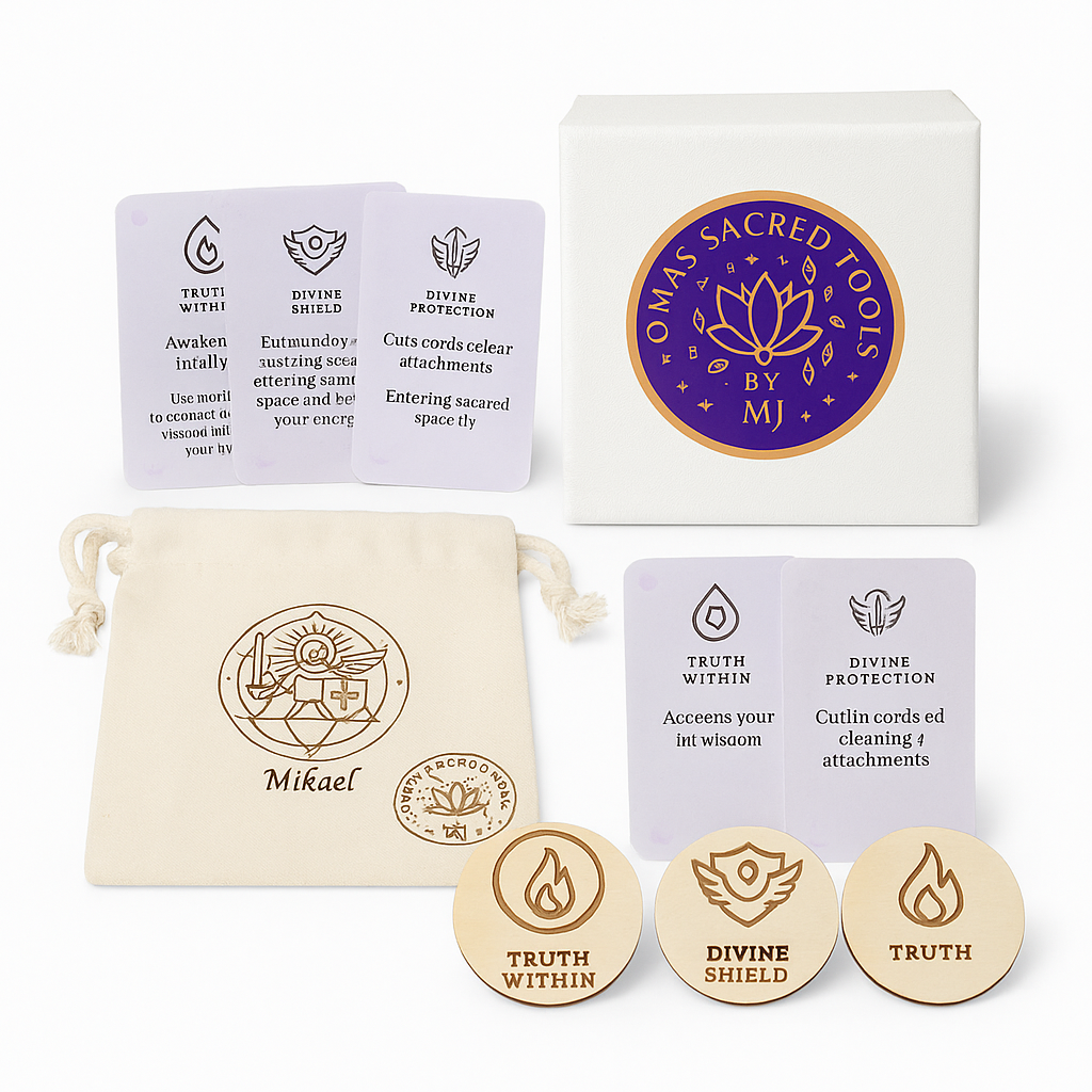 St Michael Archangel, Archangel Michael Protection, 3 Wooden Talismans with Cards and Gift Box. GIF for Healer, Woman, self Care, Witch Box, Oma's Design