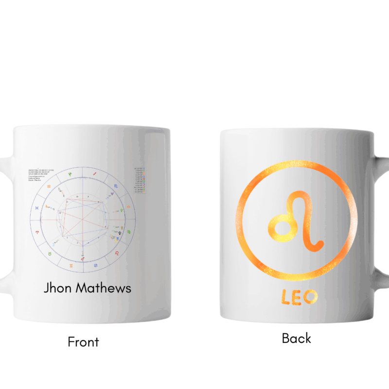 Custom Astrology Mug with Natal Chart & Zodiac Sign Oma's Design