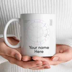 Custom Astrology Mug with Natal Chart & Zodiac Sign Oma's Design